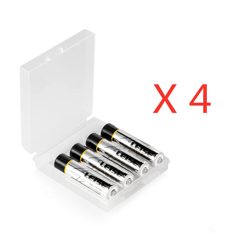 16pcs 4pcs/lots AAA 1150mAh Rechargeable Battery 3A 1.2V nimh Batteries in one Battery Case High Capacity for mouse clock microphone - Цвет: 16pcs