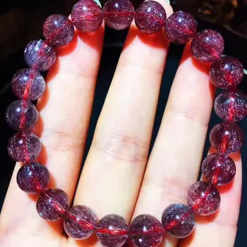 

Certificate Natural Red Super Seven 7 Rutilated Quartz Bracelet 8.8mm Crystal Women Round Beads Bracelet AAAAA