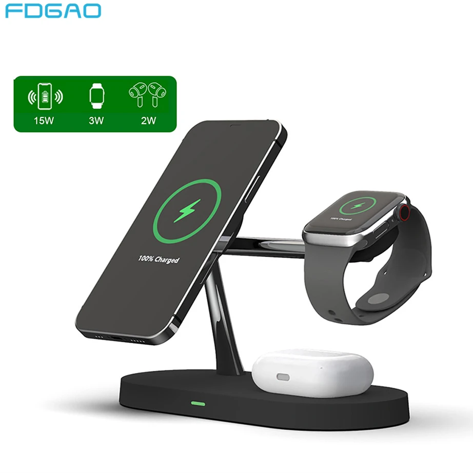 5 in 1 Magnetic Wireless Charger Stand 20W Fast Charging Station for iPhone 12 Pro Max Mini Airpods pro Apple Watch 6 SE 5 4 3 2