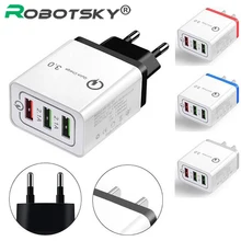 Универсальное USB зарядное устройство, 3 порта, быстрая зарядка, адаптер для путешествий, настенное зарядное устройство, адаптер, портативный, EU штекер для iPhone, Android, планшета