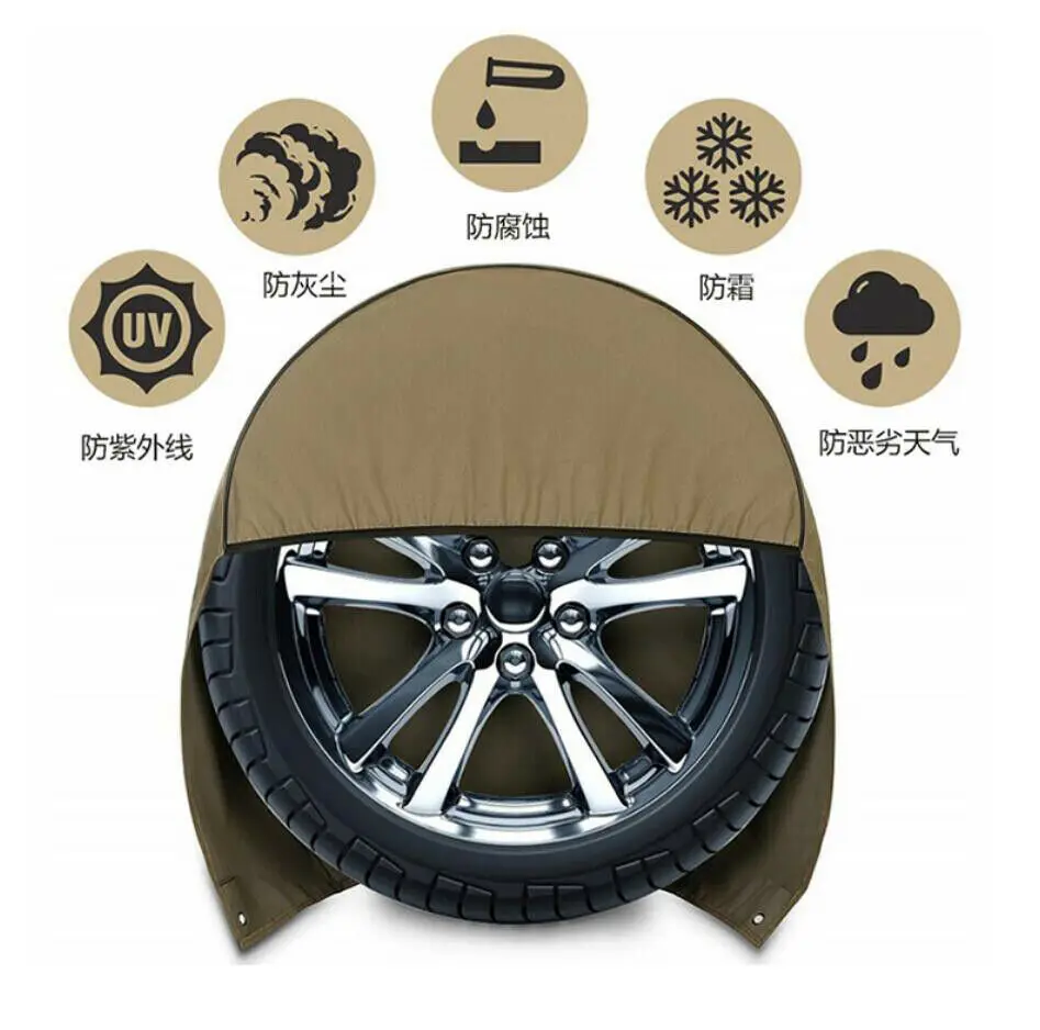 Acessório à Prova Proteção do Pneu Oxford Resistente Carro Suv Pneu Capa Drv Água uv Protetor Solar rv Reboque 4x 600d 11 Acessórios de pneus