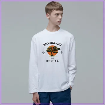 

News Cobra Kai Retro Sleeve Kung Fu Tee Long tshirts Japans 80'S Best Tees Homme Miyagi Do Bonsai Tree Karate Kid Martialer Arts
