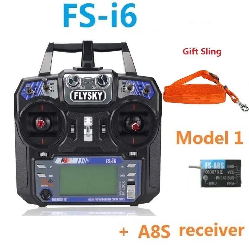 FS Flysky I6 FS-i6 2,4G 6ch передатчик RC контроллер с iA6B X6B A8S IA6 iA10B приемник для самолета Heli UAV лодка - Цвет: FS-I6 A8S model1