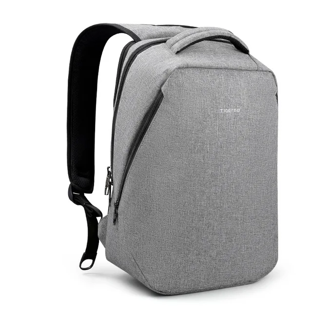 Light Grey Tigernu Водоотталкивающие Противоугонные Мужчины 15.6 дюймов Ноутбук Рюкзаки 24L Школьная сумка для Мальчиков Деловые Путешествия Мужской женский - Цвет: Light Grey