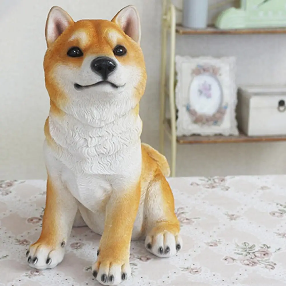 

1/4 Creative Cute Medium Japanese Shiba Inu Resin Simulation Animal Art Crafts Collection Model Christmas Gift Toy BOX D841