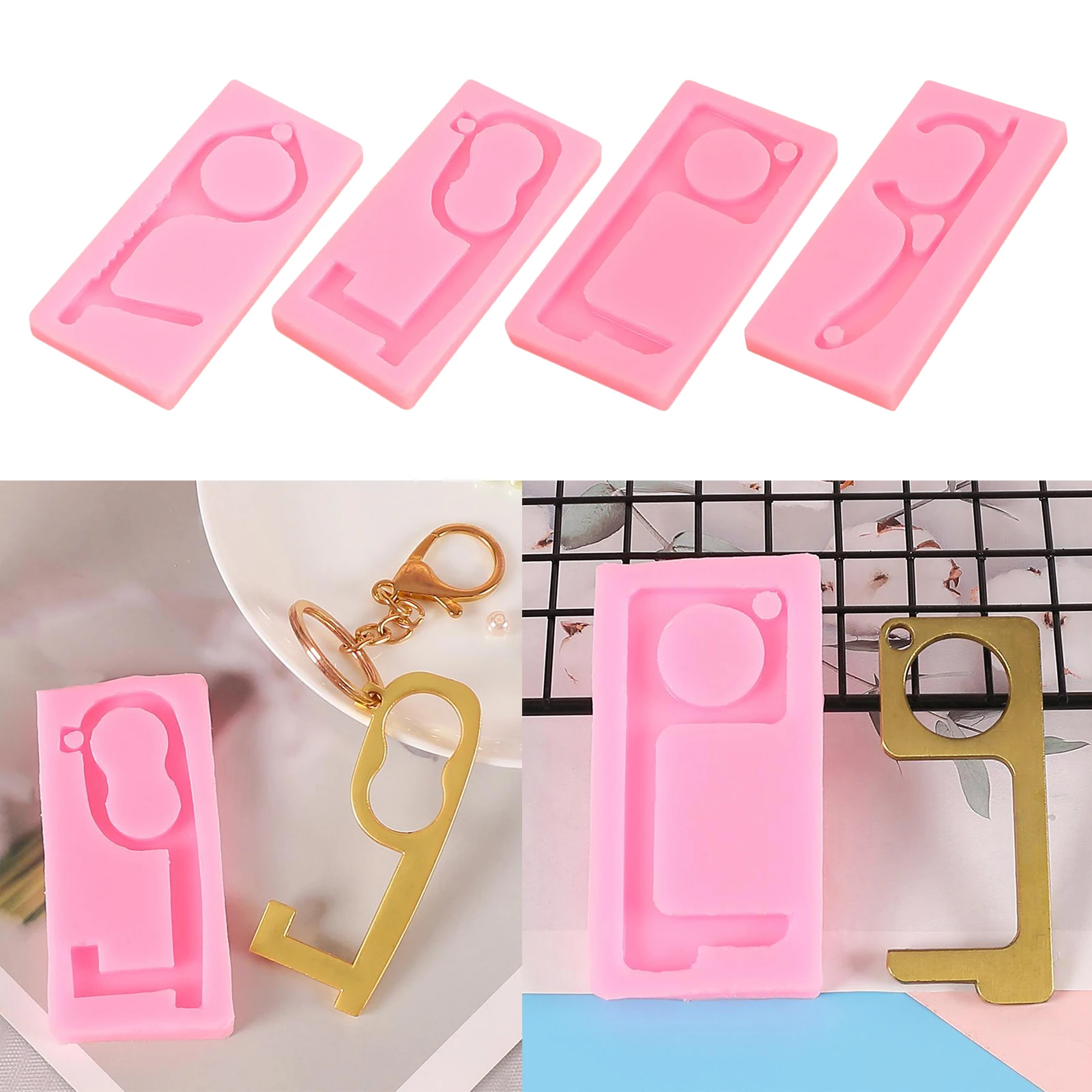 Non-Contact Keychain Press Elevator Door Opener Mold Enjoy DIY Fun for Girl Kids Adults Family Craft Lovers