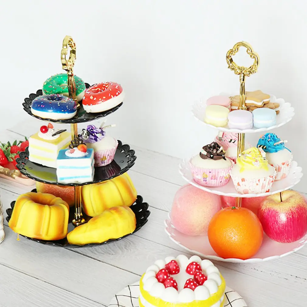 3 Tier Cake Stand Plastic Tray Display Rack Party Tableware Bakeware Cake Decorating Tools cake stand cake tray