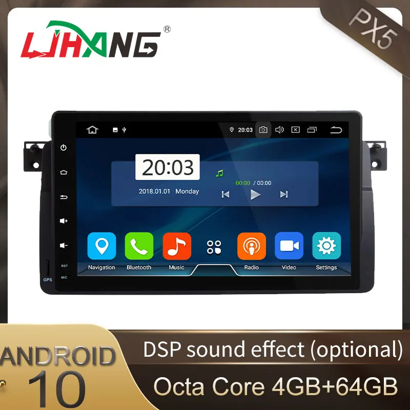 LJHANG 9 дюймов Автомобильный dvd-плеер Android 10 для BMW E46 M3 318i 320i 325i WIFI Мультимедиа GPS 1 Din