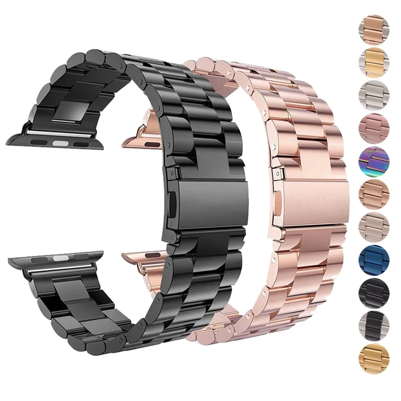 Ремешок из нержавеющей стали для apple watch band series 5 4 3 2 1 Аксессуары браслета 38 мм 40 42 44
