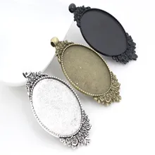 Новая мода 5 шт 30x40 мм внутренний размер античная бронза и серебро черный цвета цветы стиль кабошон основа Установка Подвески