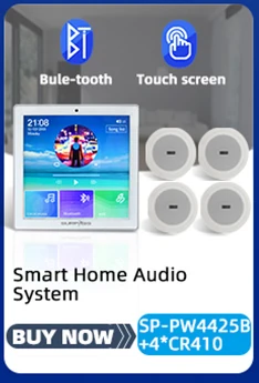 TUYA Amplificadores Audio Smart Home Theater WiFi Bluetooth Android 8 System Mini Wall Power Amplifier Touch Screen Music Player