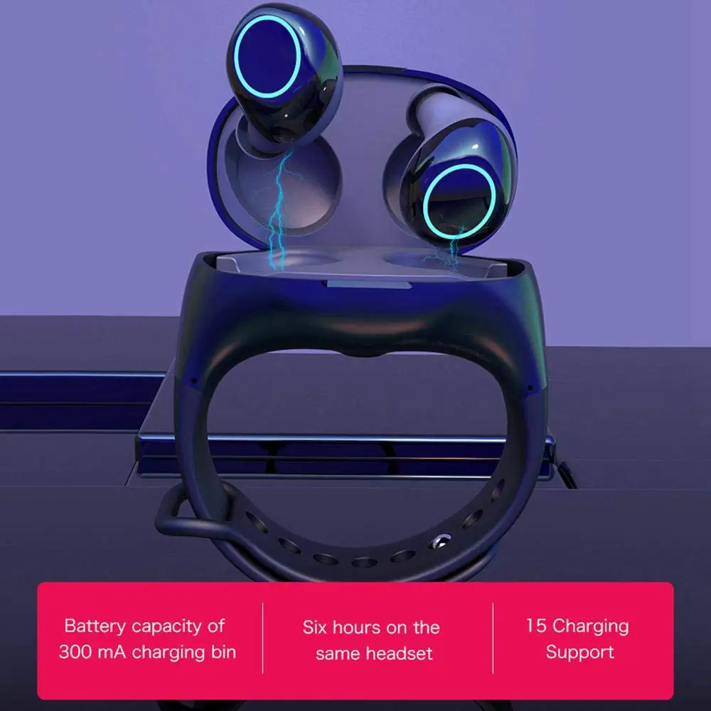 TWS Wireless Bluetooth Headset HM50 Smart Headset Waterproof BT5.0 High Quality Stereo Portable Earbuds for All Mobile Touch