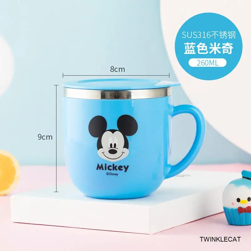 1652 260ml miqi B 260 мл детские чашки для молока Микки и Минни креативные стаканчики для напитков и воды Детские тренировочные стаканчики для напитков чашки для сока кружки из нержавеющей стали - Цвет: 1652 260ml miqi B