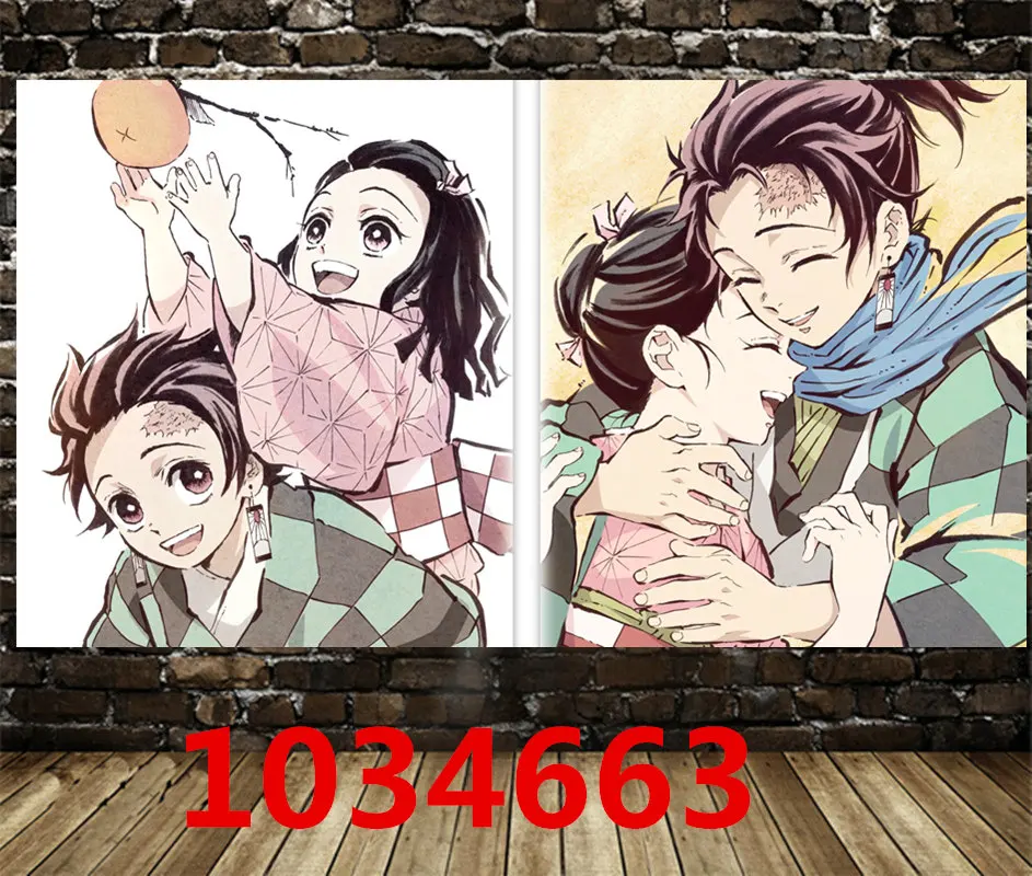 Kimetsu No Yaiba Холст плакат японская игра-Аниме Плакат Фреска украшение дома Холст Картина Куадрос декорацион общежития