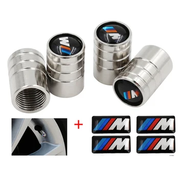 

4Pcs + 4Pcs car tire valve cap Air Cover Car sticker For bmw M Sticker X1 X3 X4 X5 X6 X7 e46 e90 f20 e60 e39 f10 Car accessories