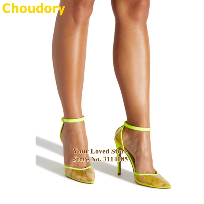 荧光绿蕾丝尖头单鞋 最大45 138 张小姐 (2)