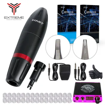 

Professional Tattoo Kits Rotary Pen Machine Guns Permanent Makeup Machine Power Supply Cartridge Needles