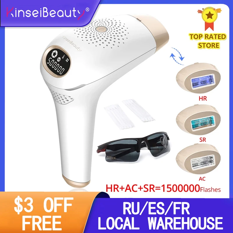 Kinseibeauty IPL Hair Removal Laser Hair Removal Machine Device Permanent Electric Depilador Acne Clearance Skin Rejuvenation