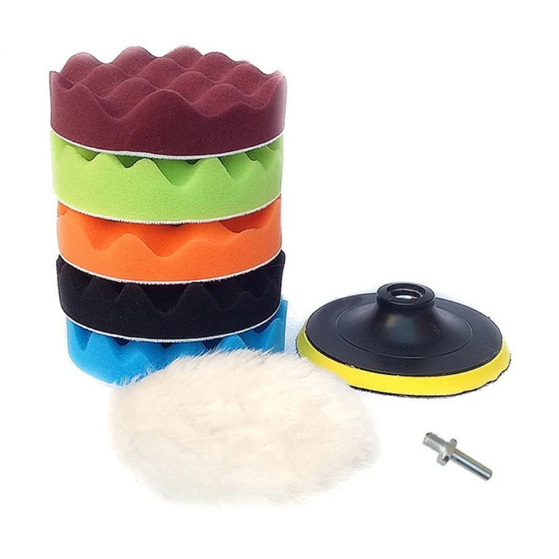 Durável Milímetros Polegada M10 Encerar Carro Esponja Buffer Lustrando Polimento Pad Polidor Ferramenta Grupo 3000rmp Velocidade 9pcs 125 5 5 Encerar Carro Esponja Buffer Lustrando Polimento Pad