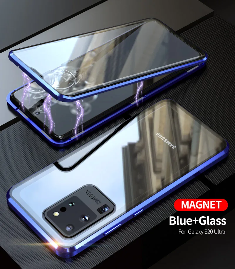 KumWum Magnetic Cover for Samsung S20 Blue 5g Galaxy S20 Plus Case Double Sided Protection 9H Tempered Glass with Camera Lens Protector and Metal Bumper KumWum Magnetic Cover for Samsung S20 Blue 5g Galaxy S20 Plus Case Double Sided Protection 9H Tempered Glass with Camera Lens Protector and Metal Bumper