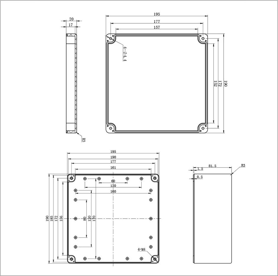 200*120*56 мм прозрачная крышка DIY наружная коробка Водонепроницаемая пластиковая ABS РАСПРЕДЕЛИТЕЛЬНАЯ КОРОБКА ПВХ коробка Кабельная распределительная коробка