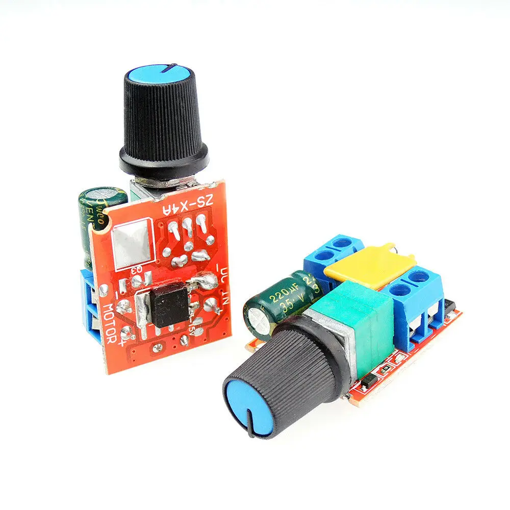 3 шт. Мини DC 5A 3 V-35 V Мотор контроллер скорости ШИМ Скорость Управление переключатель светодиодный диммер вентилятора