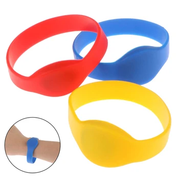RFID 팔찌 실리콘 밴드 ID 카드, 읽기 전용 액세스 제어 카드, 3 가지 색상 소모품, 125khz EM4100 TK4100, 1 개