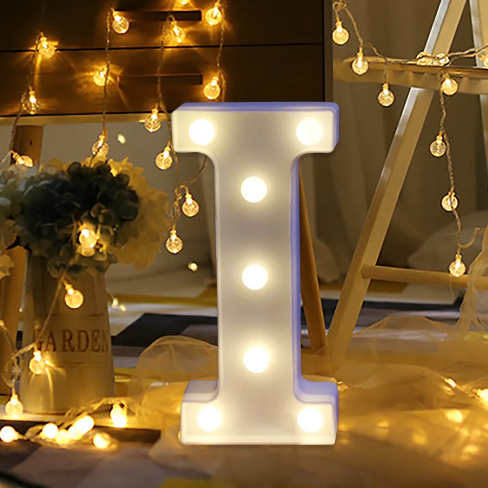 Светодиодный светильник с буквенным принтом алфавита, романтическая свадебная стоящая лампа с буквенным принтом, светильник s, светильник на День святого Валентина, подарок для подруги F114 - Цвет: I