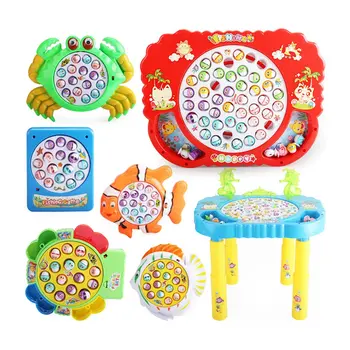 

Fishing Toys Set Children'S Electric Large Music Rotating Magnetic Play House Toys Multi-Function Fishing Plate Set Toys