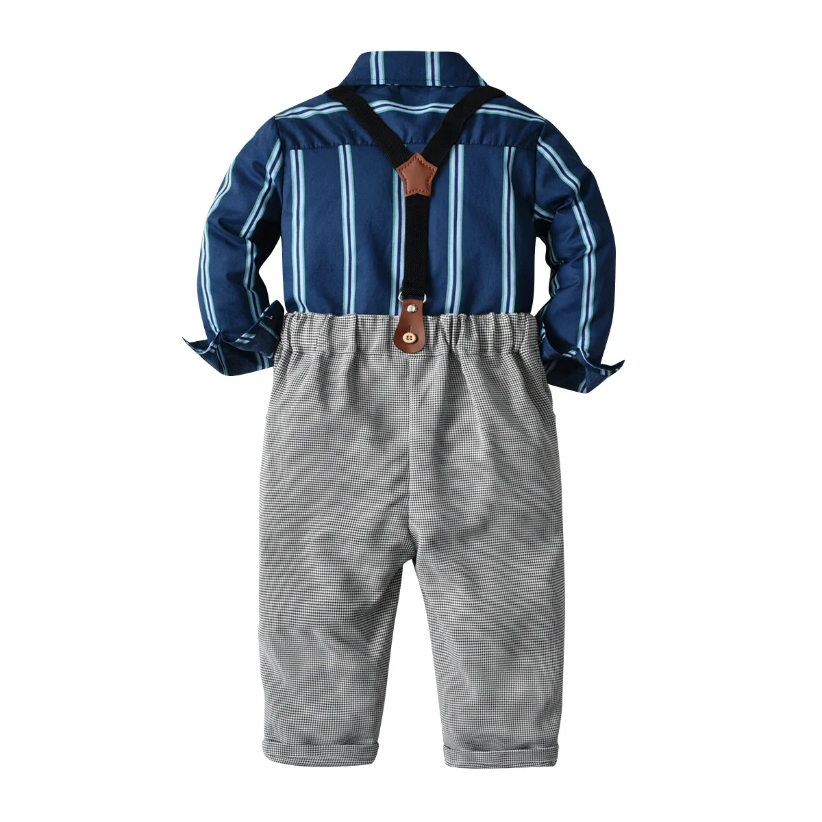 Conjuntos de Natal Comprida + Suspensórios Meninos Cavalheiro Roupas Outono Crianças Ternos Formais Camisa Manga Calças Casuais Menino 2022 10 High Quality Mamãe e Bebê