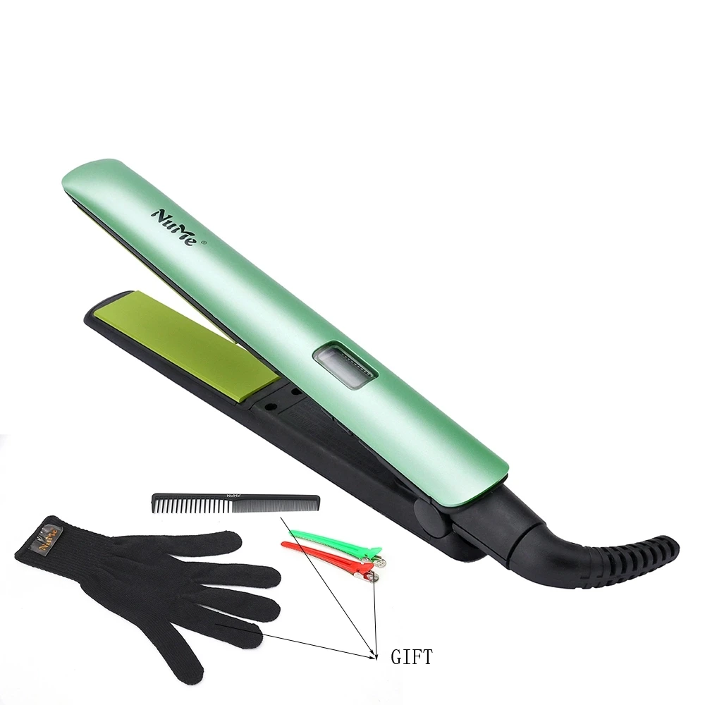 Profissional alisador de cabelo verde display lcd