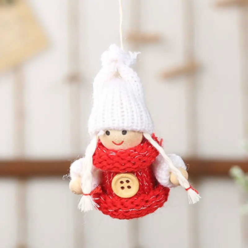 

4Pcs/Set Christmas Angel Girl Plush Doll Red/Green Xmas Tree Ornament Pendant Party Decoration Home Festival Party Kids Gift