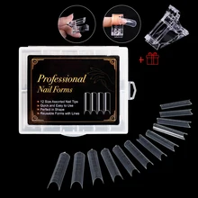 48/120 pçs limpar dupla forma prego sistema completo capa rápida construção gel molde dicas extensão do prego diy ferramentas de unhas forma superior para o prego