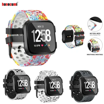 

Honecumi Silicone Replacement Accessory Breathable Sport Strap For Fitbit Versa Smart Watch Fitness Tracker Band for Women Men
