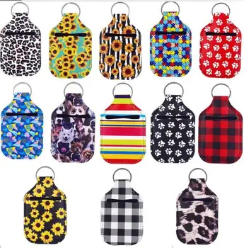 

New 300pcs/lot Hand Sanitizer Keychain Holder PU Sanitizer bottle bag