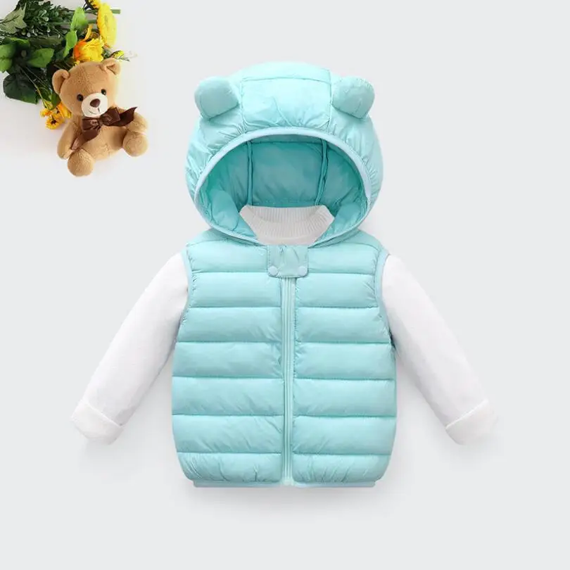 Children's Down Cotton Hooded Vest Warm Winter Sleeveless Kids Toddler Girls Boys Jacket Outwear Infant Baby Fall Clothes children vest