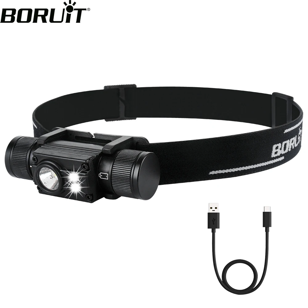 BORUiT HP500 Powerful L2 LED Headlamp Type-C Rechargeable 18650 Headlight  Waterproof Head Torch Fishing Hunting Lantern AliExpress
