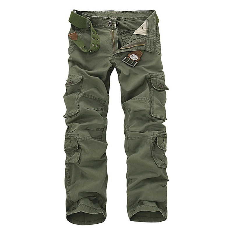 best business casual pants Men's Spring Military Tactical Pants Multi-Pocket Washed Overalls Long Trousers Autumn Loose Cotton Male Cargo Pant Plus Size 46 casual joggers mens