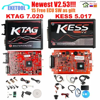 

KESS V2.53 V5.017 V2 KTAG V7.020 SW2.25 EU Version New 4LED Red PCB ECU Programming Tool KESS 5.017 K TAG 7.020 Unlimited Token