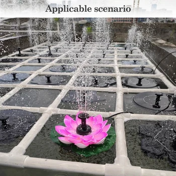 

Solar Fountain Water Pump Solar Lotus Fountain with Solar Panel Outdoor Pool Courtyard Landscape Garden Decoration