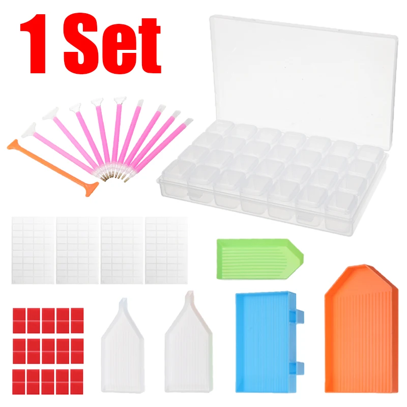 66Pcs 5D Diamond Embroidery Painting Accessories Box Pen Glue Tweezer Tool Kit DIY Craft Supplies Gift | Дом и сад