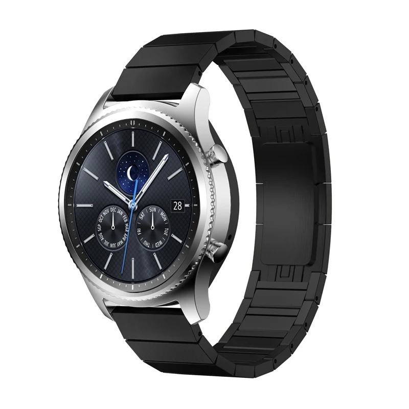 

Gear s3 22mm 20mm watchband for Samsung galaxy watch frontier 46mm 42mm Huawei GT watch stainless steel butterfly buckle strap