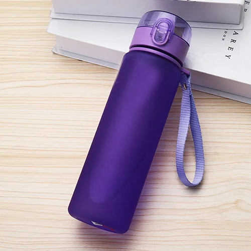 Frosted purple 400 560 800 1000 мл многоцветная креативная пластиковая бутылка для воды для спорта на открытом воздухе герметичная чашка для прогулок и путешествий предметы домашнего обихода - Цвет: Frosted purple