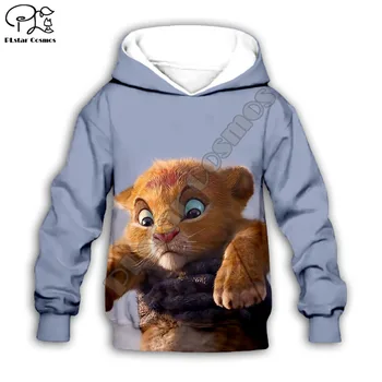

2019 Simba The Lion King Movie cartoon hoodie Kids baby 3D print zipper hoodies Sweatshirts boy girl children Long sleeve Top