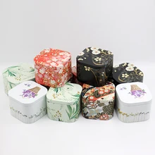 Caja de lata para galletas/hojas de té, contenedor de Metal personalizable, venta al por mayor, caja cuadrada de regalo para niños