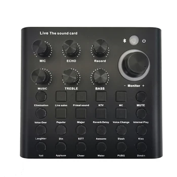 

Bluetooth Sound Mixer Board for Live Streaming Voice Changer Sound Card for Music Recording Karaoke Singing Broadcast