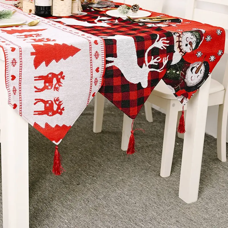 

Christmas Decoration Linen Printed Table Flag Tablecloth Tablecloth Placemat Christmas Decorations For Home Table Runner Flags