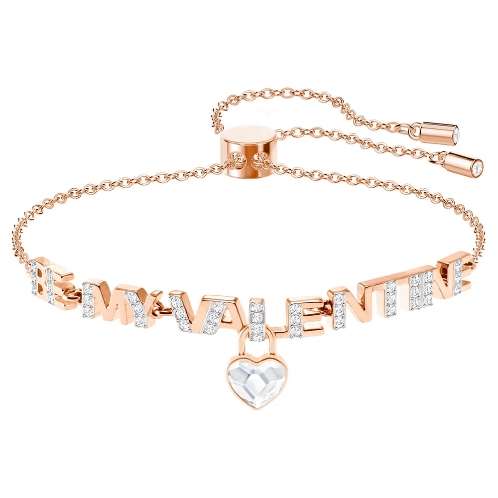 

SWA RO 2019 Fashion New MELT YOUR HEART Bracelet Shiny Exquisite Letters Female Bracelet Rose Gold Original Women Romantic Gift
