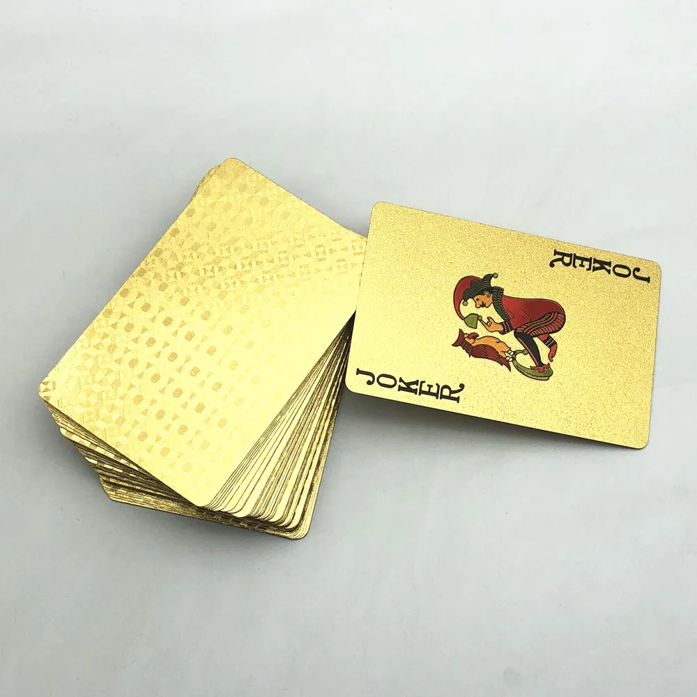 Playing Cards 1 Deck Plastic Poker Cards Glod Silver Home Board Game Family Gift L682