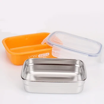 

Stainless Steel Bento Box Solid Color Lunch Box For Kids Leak-Proof Children Bento Lunch Box Food Container Box